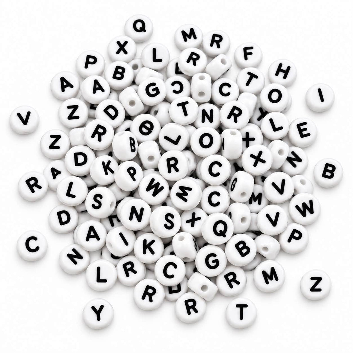 ABC Letter Round Beads - Size 7mm