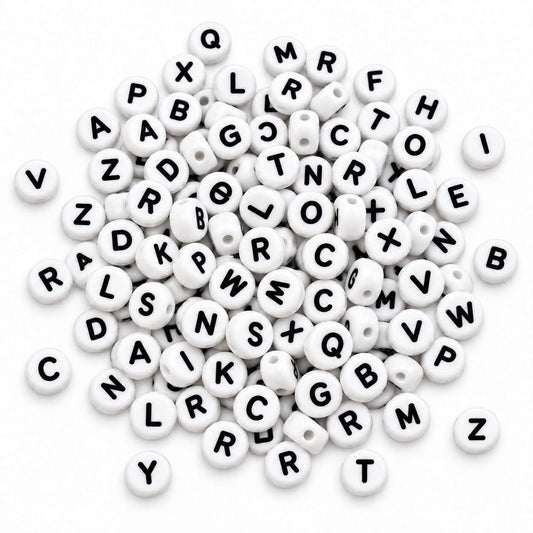 ABC Letter Round Beads - Size 7mm
