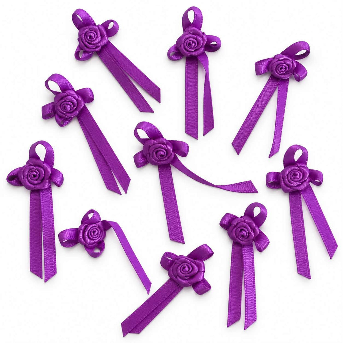 Purple Ribbon Bows - 10 Pack