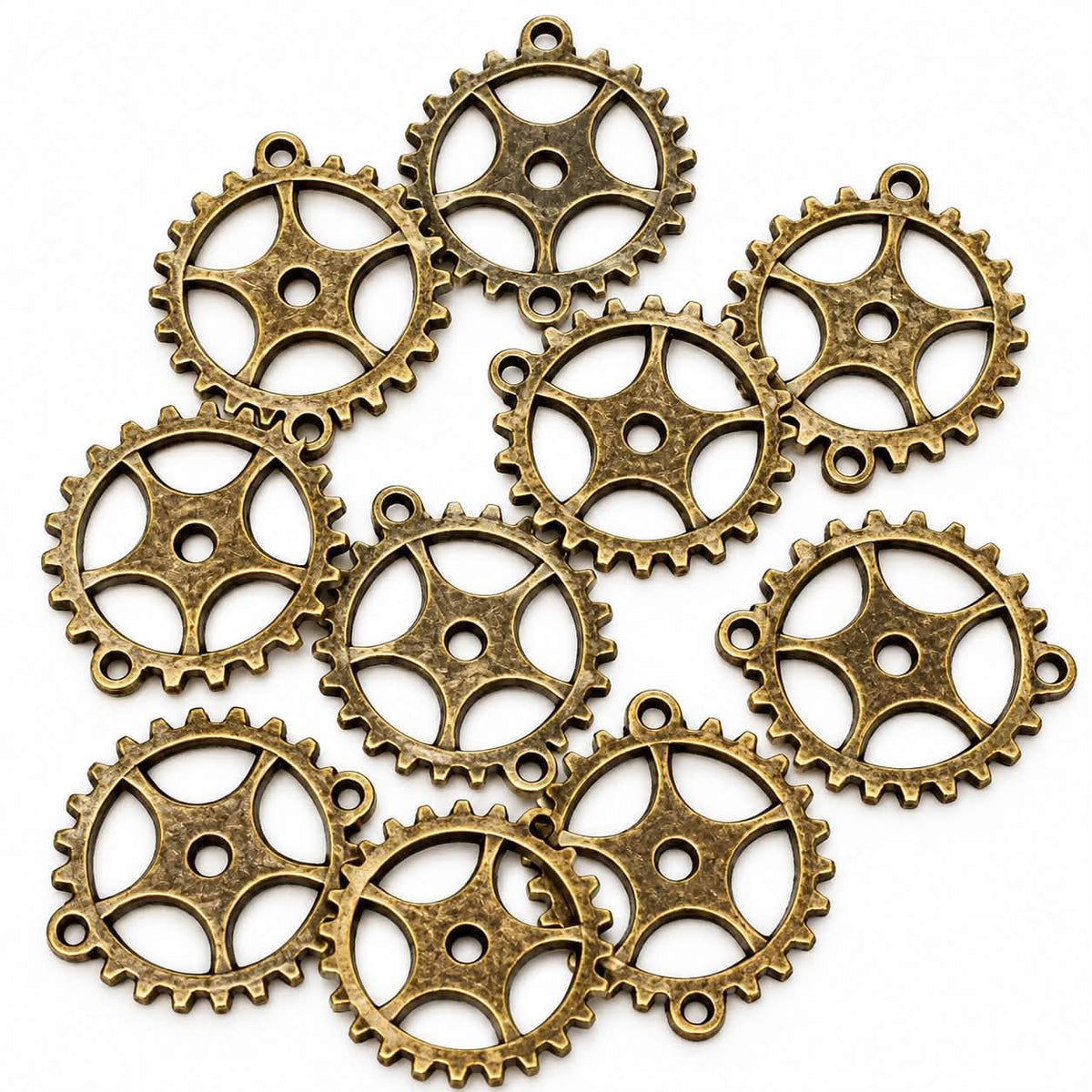 Steampunk Cog Charms - 10 Pack