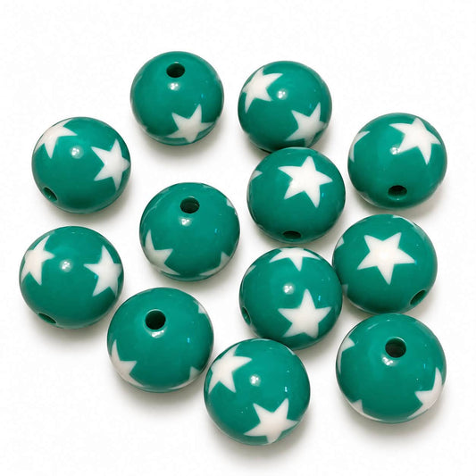 Green Star Acrylic Bead - Size 15mm