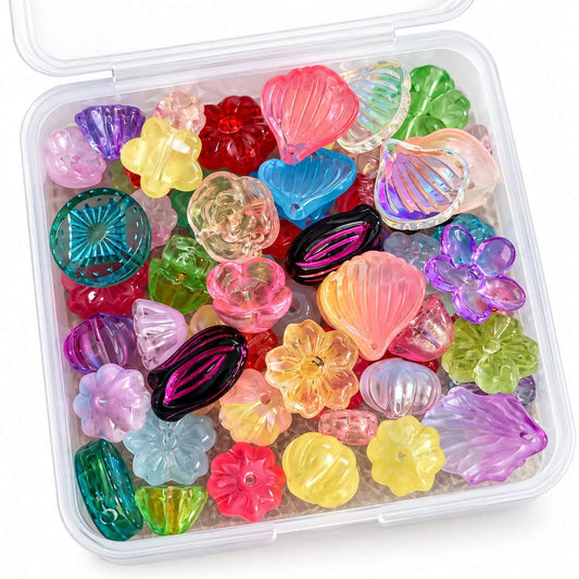 Box of Mixed Shaped Glass Beads