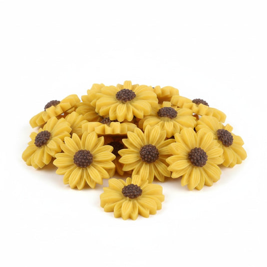 Yellow Daisy Acrylic Embellishment - Pack of 10