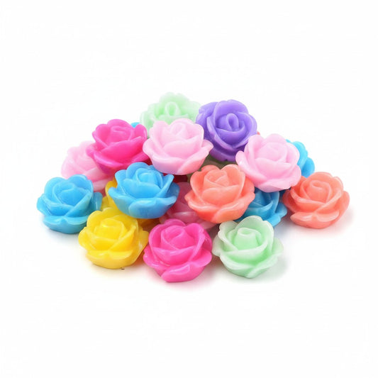 Rose Mixed Colour Embellishments - Pack of 10