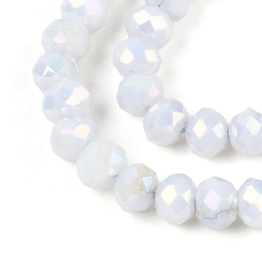 Strand of Glass Electroplate Whitesmoke AB Glass Beads - 4mm