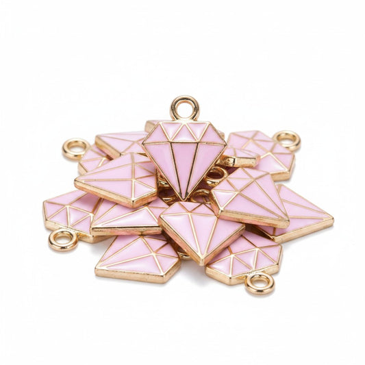 Diamond Enamel Charms - Pack of 10