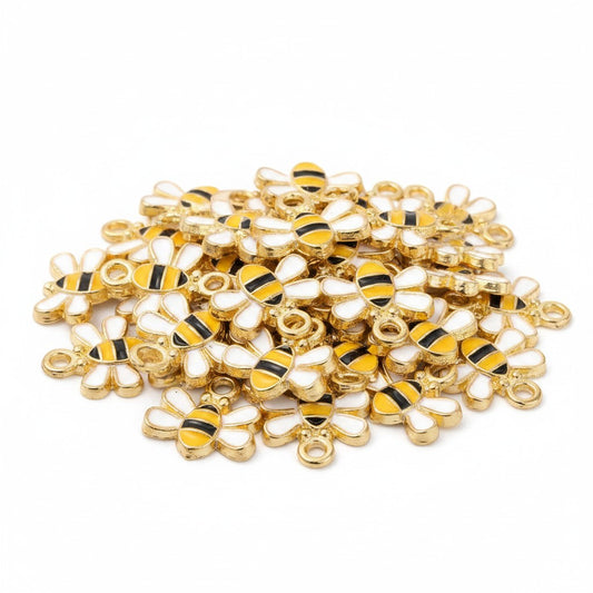 Bee Enamel Charms - Pack of 10