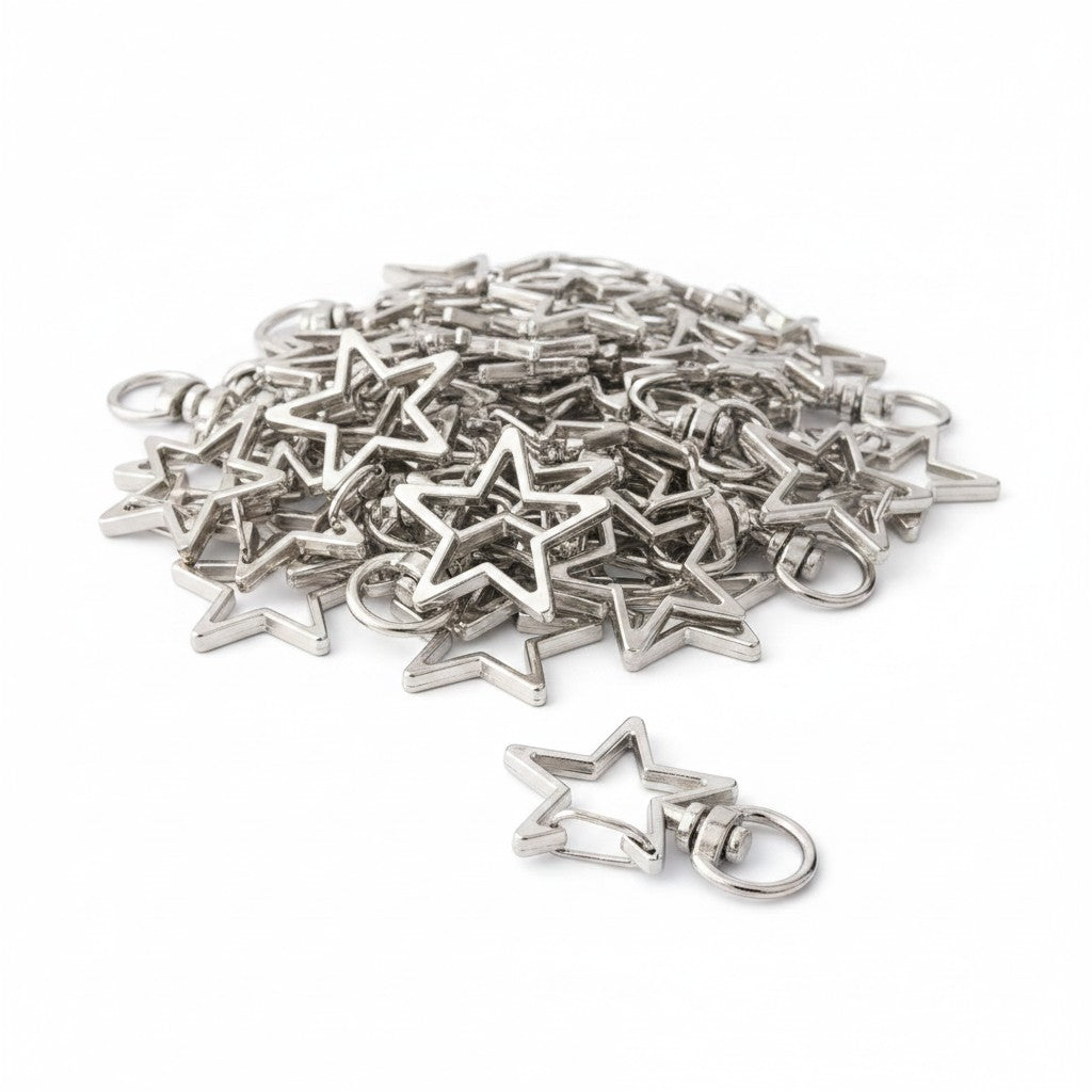 Star Swivel Snap Hook Clasps - 34.7x23.7x5mm