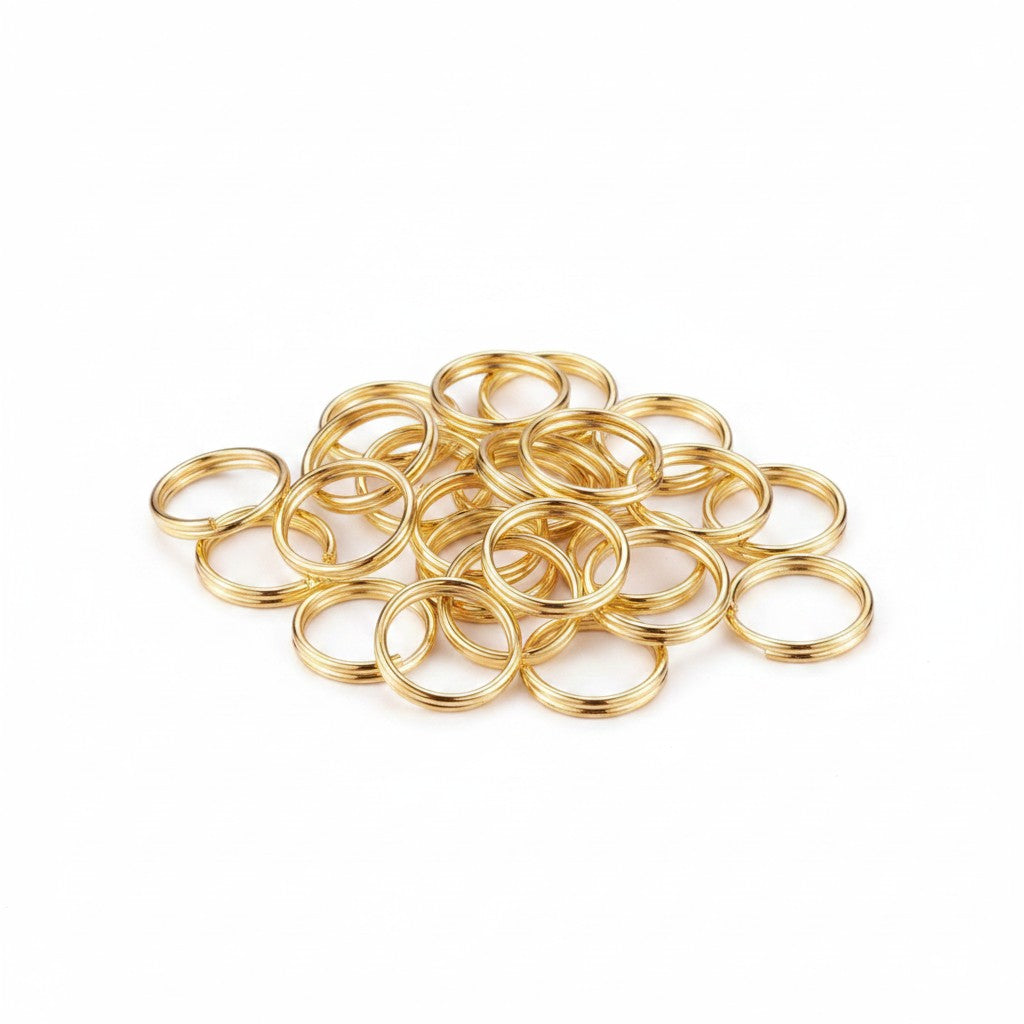 Jump Rings Double Loop Gold Tone - 8mm