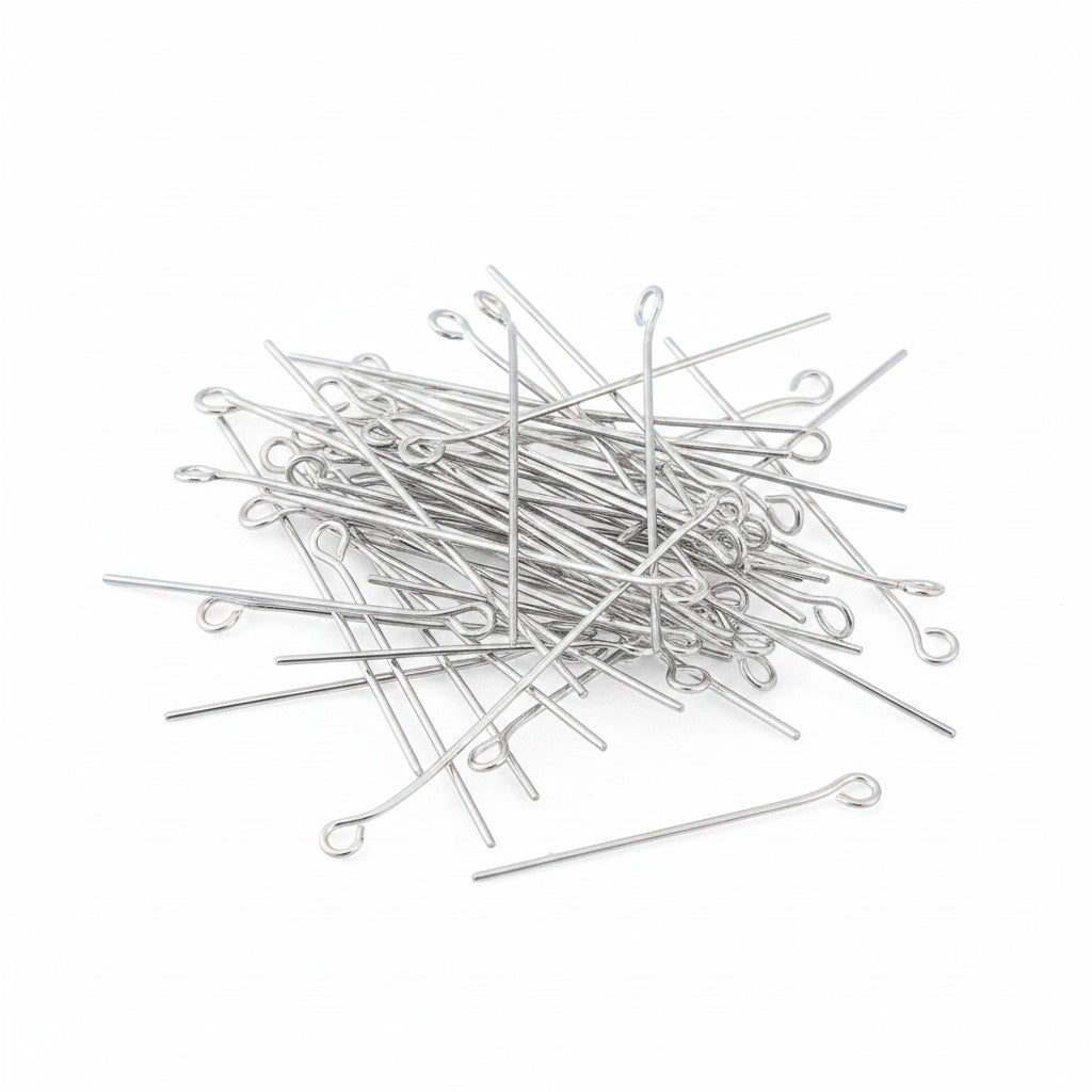 Eye Pins 25mm Silver - Pack of 30