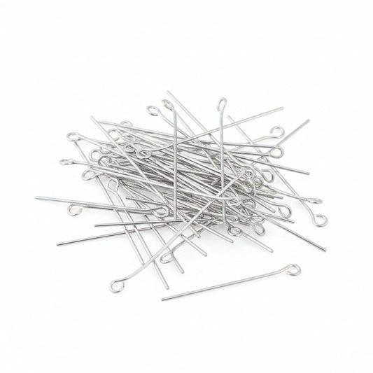 Eye Pins 25mm Silver - Pack of 30
