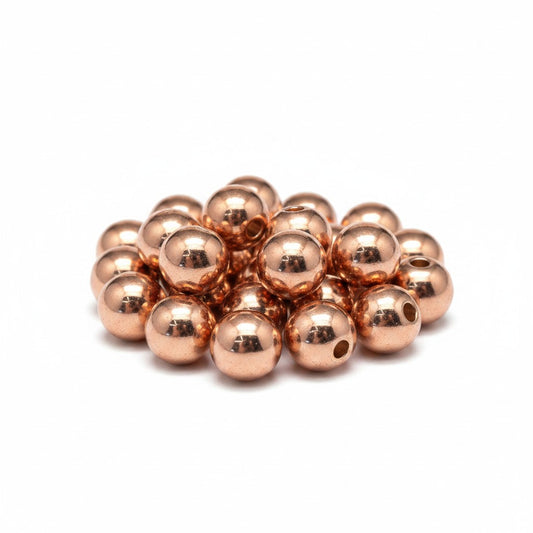 Spacer Beads - 6mm -  Rose Gold - Pack of 20
