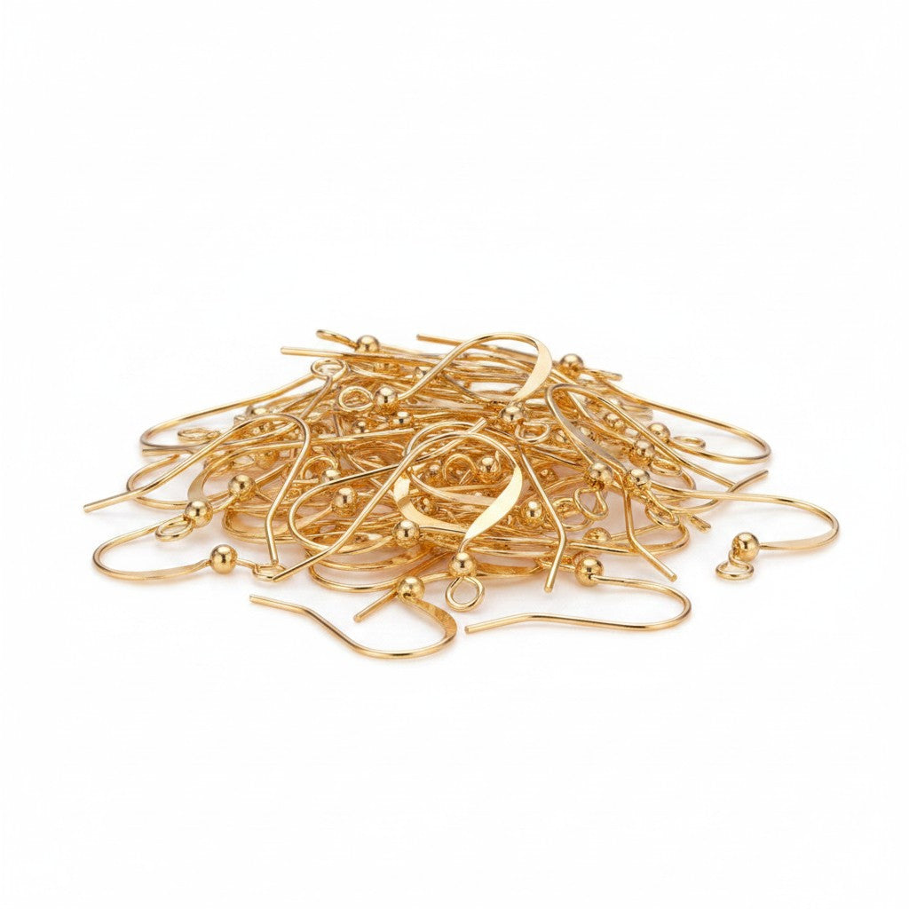 Earring Hooks Gold Tone - Pack of 10 Pairs