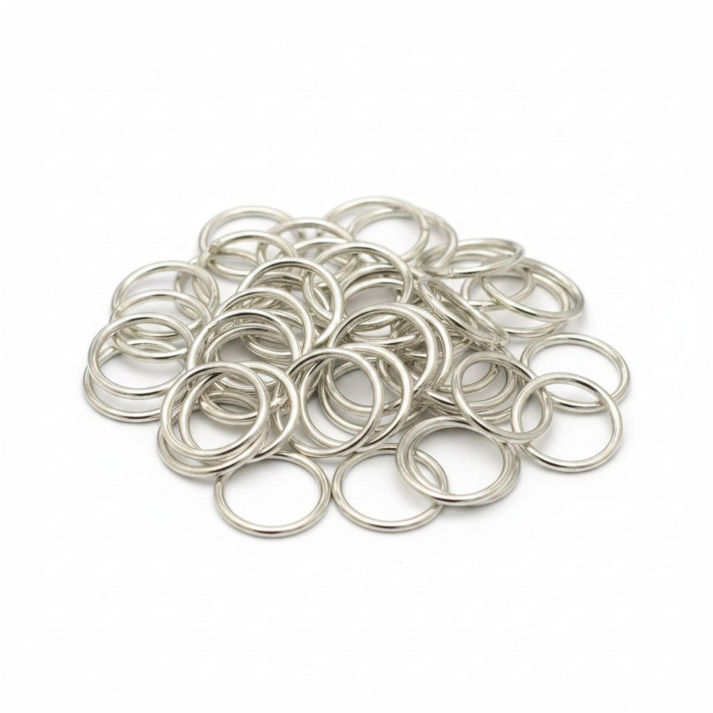 Jump Rings 5mm Soldered Closed Silver Tone - Pack of 30