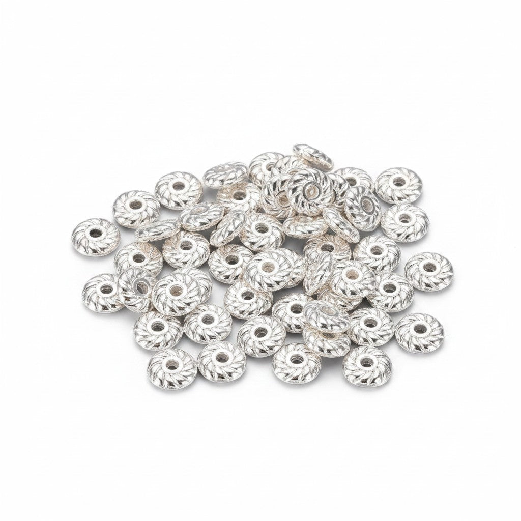 Spacer Beads Silver Tone - 40 Pack