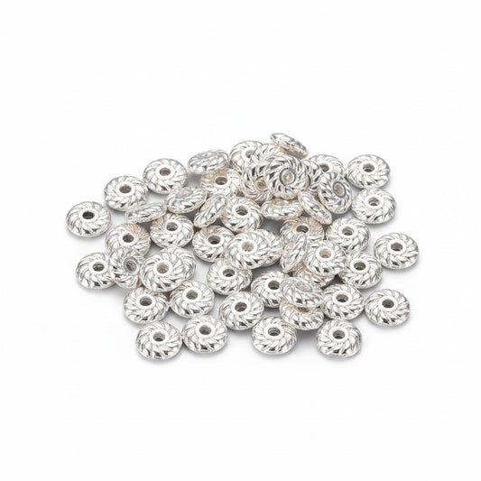 Spacer Beads Silver Tone - 40 Pack