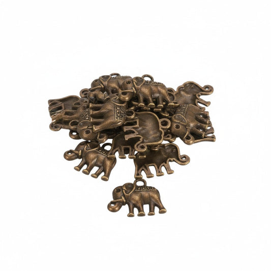 Elephant Bronze Tone Charm - 17mm