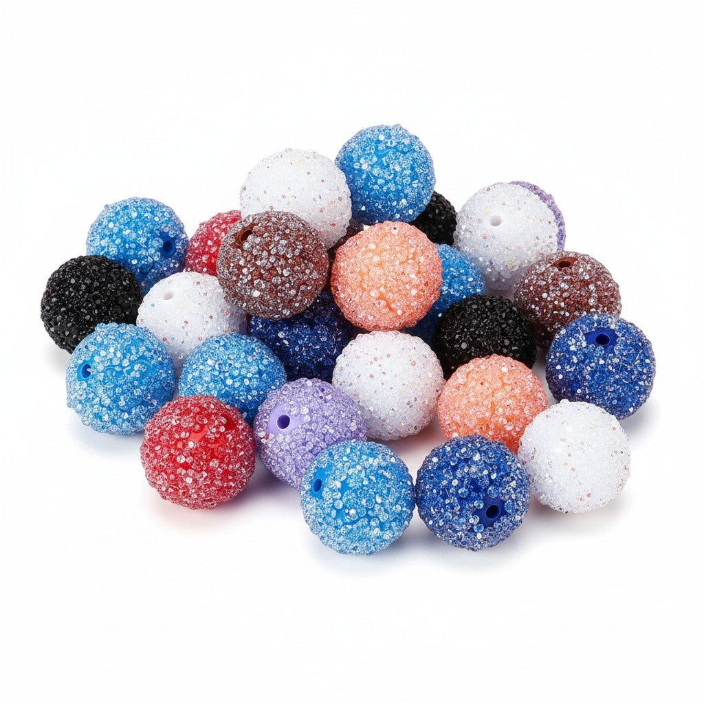 Glitter Opaque Acrylic Beads - 20mm