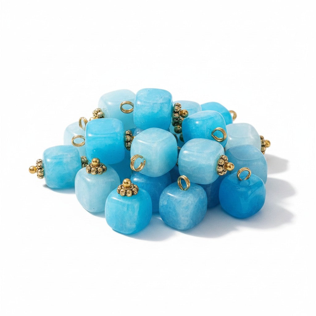 Agate Gemstone Cube Charm