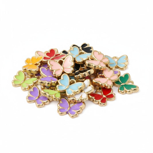 Butterfly Enamel Mixed Charms - Pack of 10