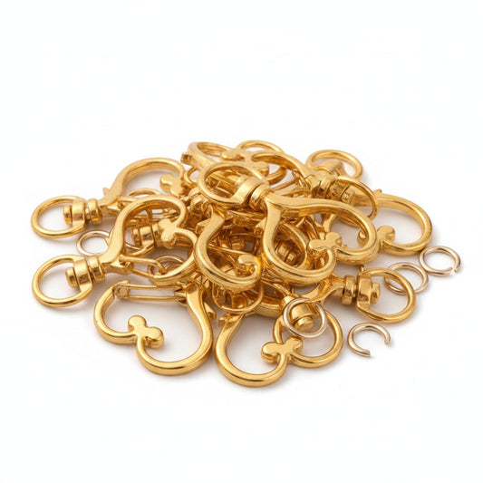 Heart Swivel Golden Keyring - 34mm