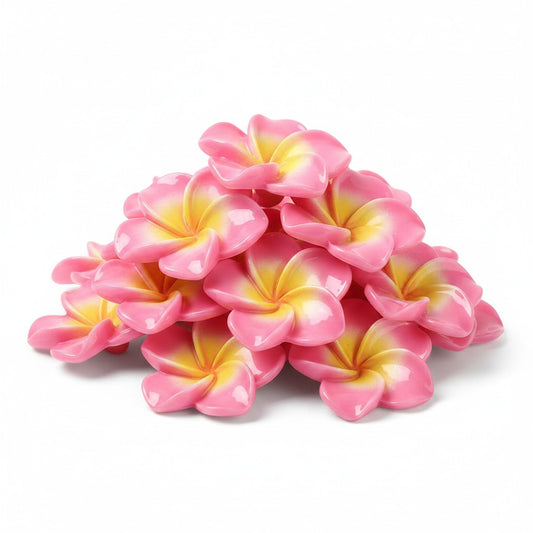 Plumeria Flower Pink Embellishment - Pack of 10