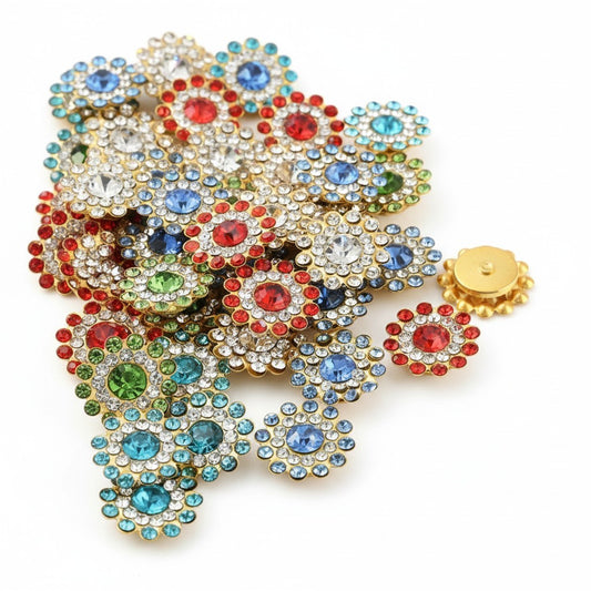 Rhinestone Flower Mixed Embellishments - Pack of 20