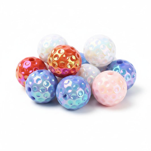 Acrylic Opaque Iridescent Round Bead - 20mm