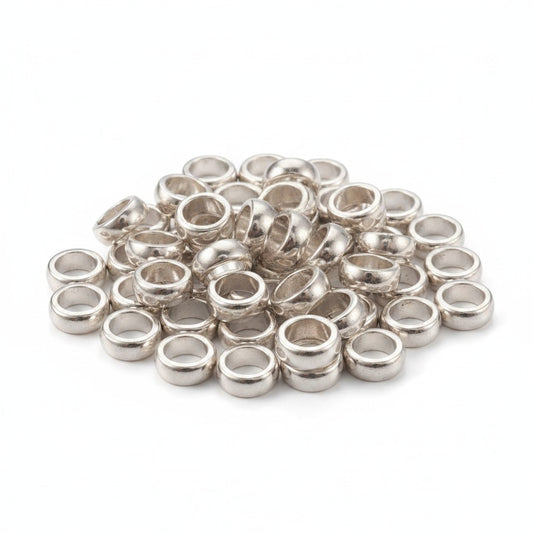 Rondelle Spacer Beads Antique Silver - Pack of 20