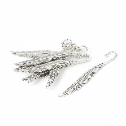 Feather Bookmark In Antique Silver - 115x14.5mm
