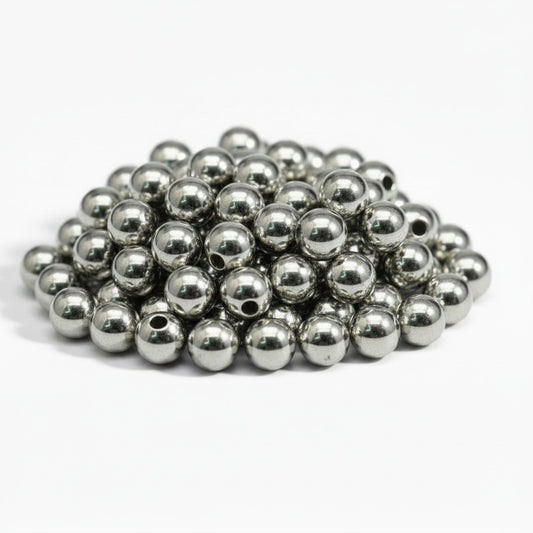 Spacer Beads - 6mm - Platinum Plated - Pack of 20