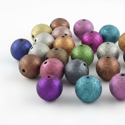 Textured Acrylic  Round Beads - 20mm