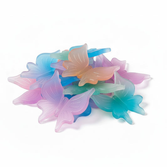 Butterfly Two Tone Opaque Acrylic Embellishments - Pack of 10