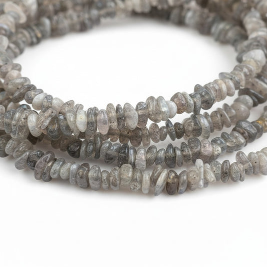 Strand of Grey Moonstone Gemstone Chip Beads - size 3-5mm