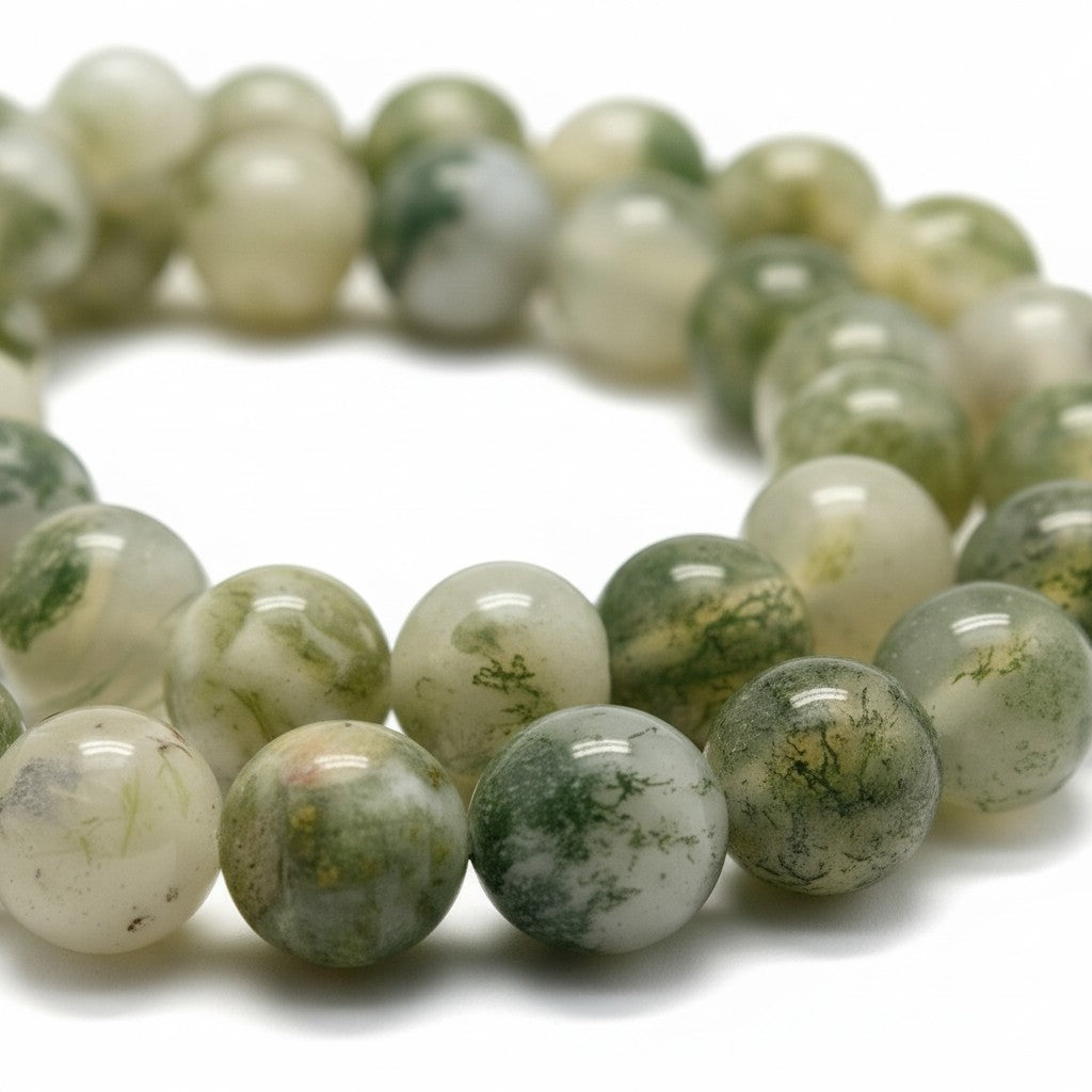 Strand of Tree Agate Gemstone Beads - 8mm
