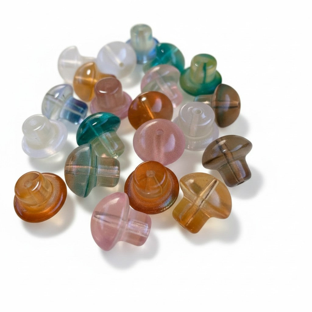 Mushroom Glass Bead - Size 15mm