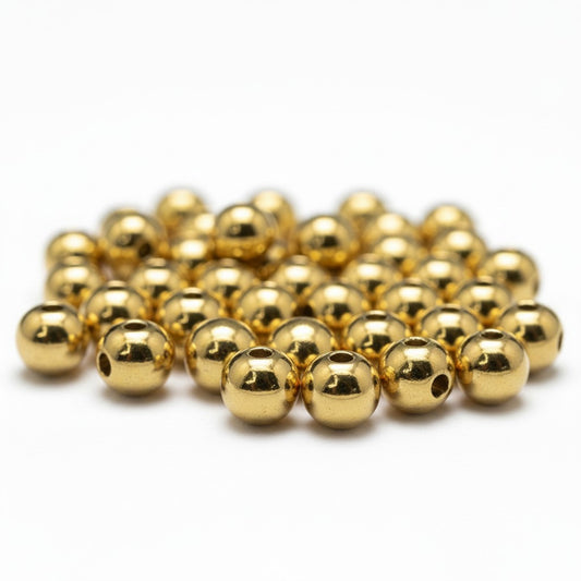 Spacer Beads - 6mm - 18k Gold Plated - Pack of 20