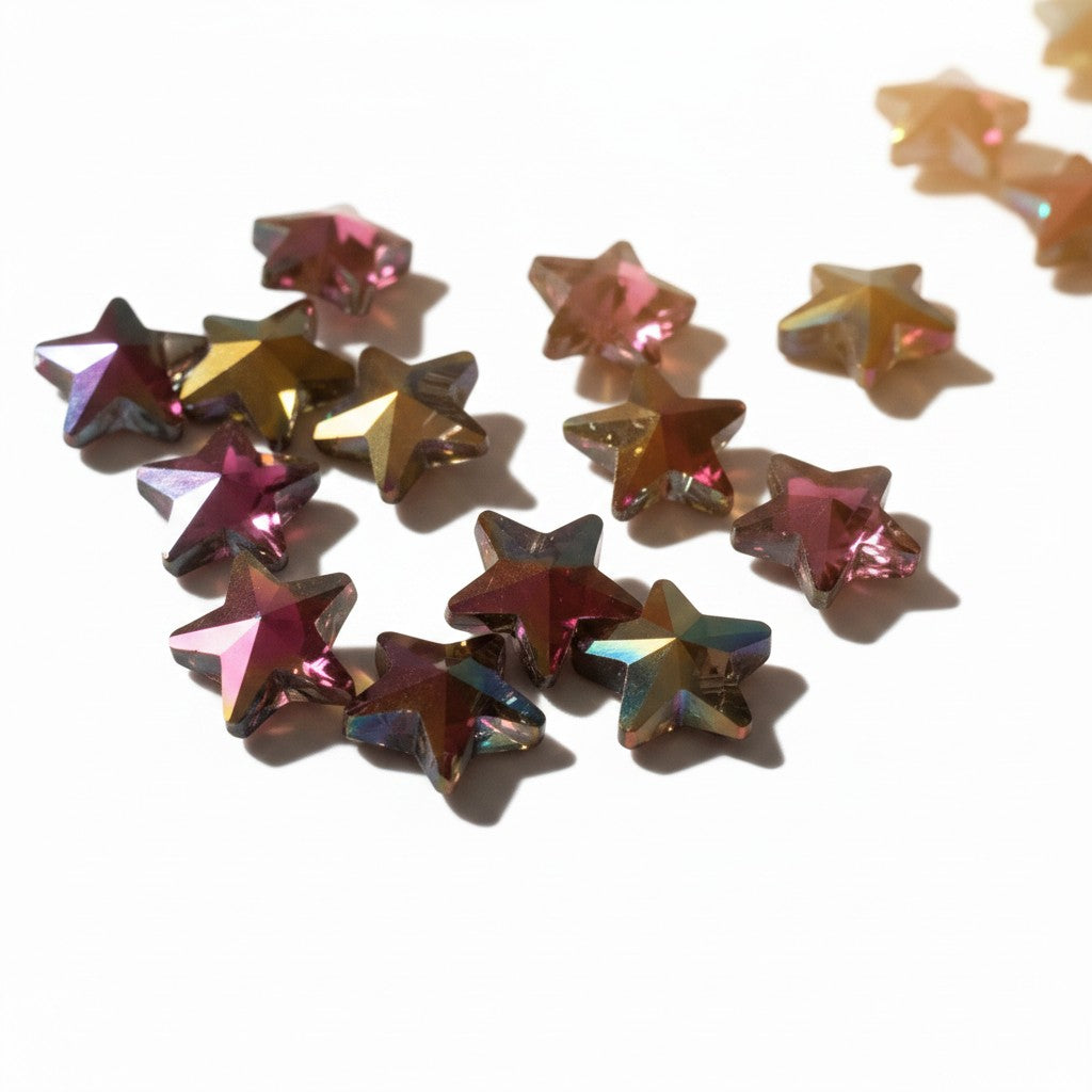 Glass Star Beads - 10 Pack