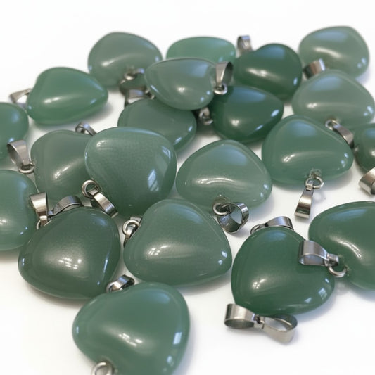 Heart Aventurine Gemstone Pendants - Size 23mm