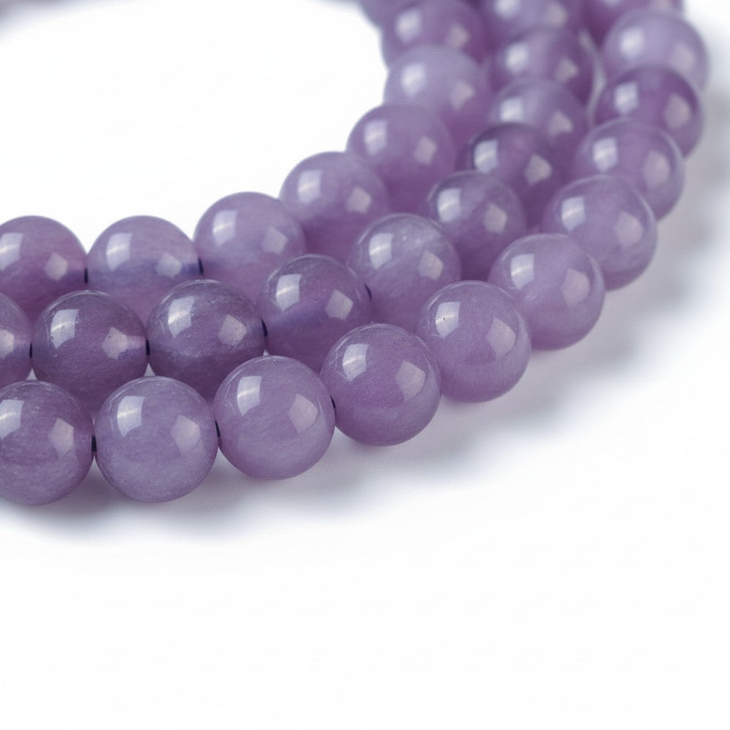 Strand of Agate Purple Gemstone Beads - 8mm