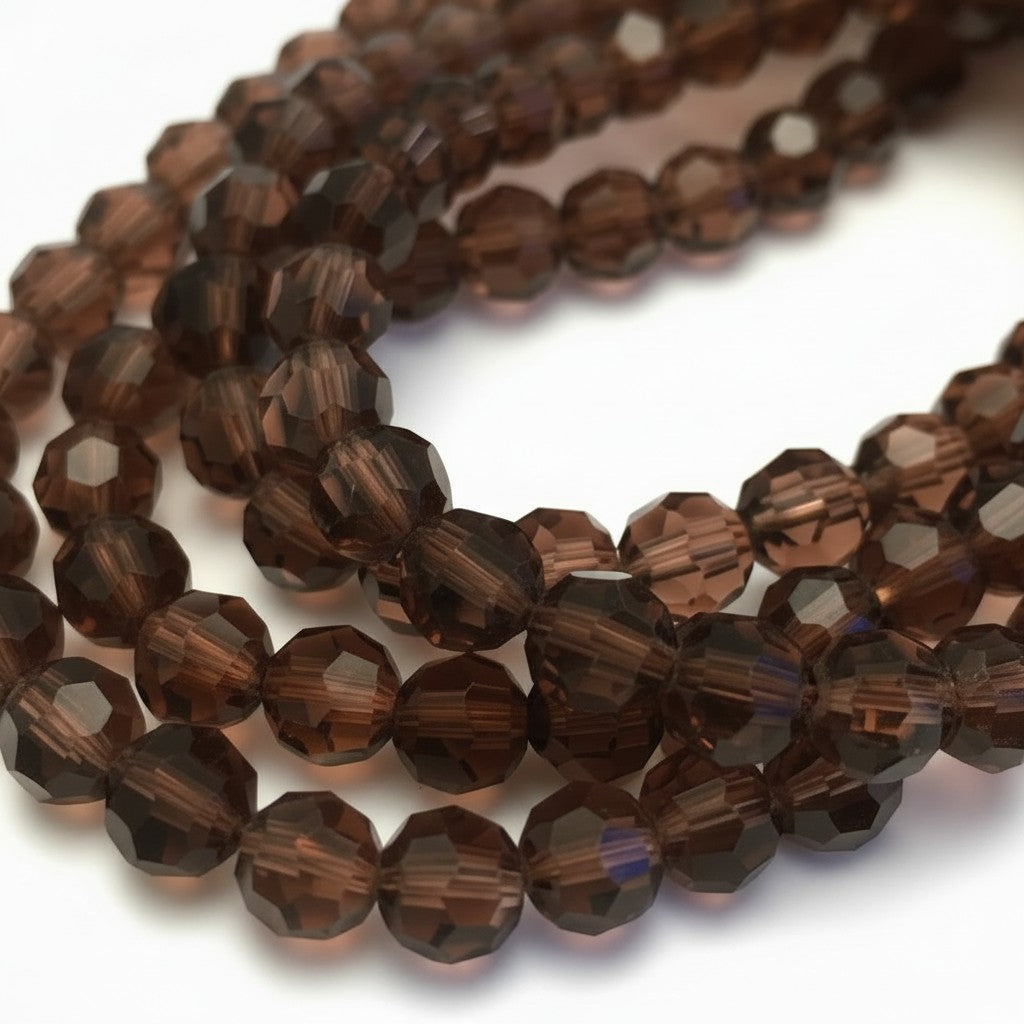 Strand of Brown Glass Beads - Size 8mm