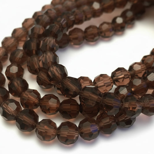 Strand of Brown Glass Beads - Size 8mm