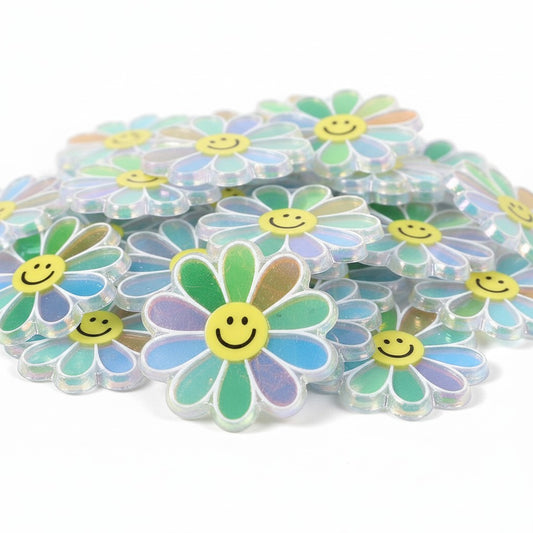 Flower Smily Embellishments - Pack of 10