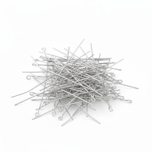 Eye Pins 44mm Silver - Pack of 30