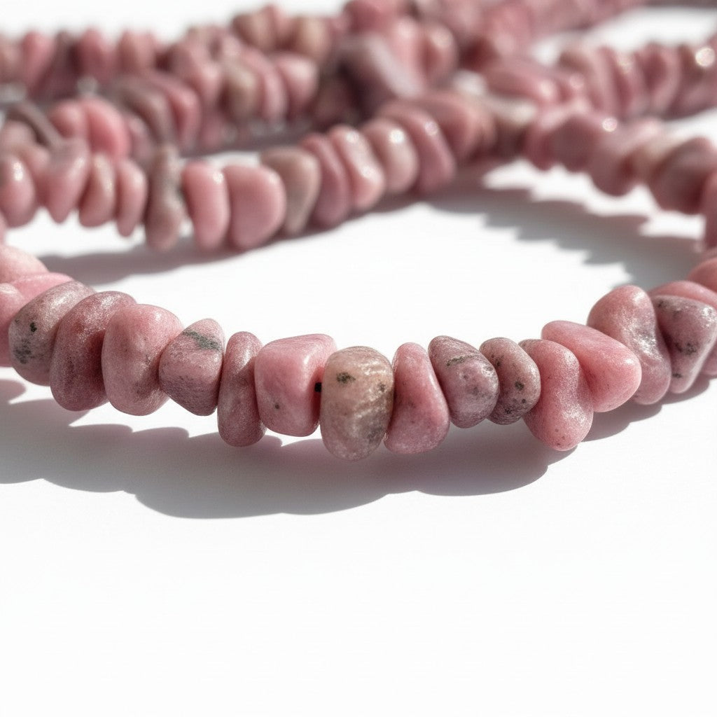 Strand of Rhodochrosite Gemstone Chip Beads - size 3-5mm