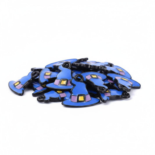 Witches Hat Enamel Charm - Blue