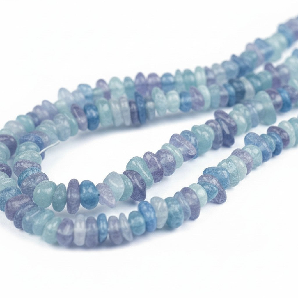 Strand of Aquamarine Gemstone Chip Beads - Size 3-5mm