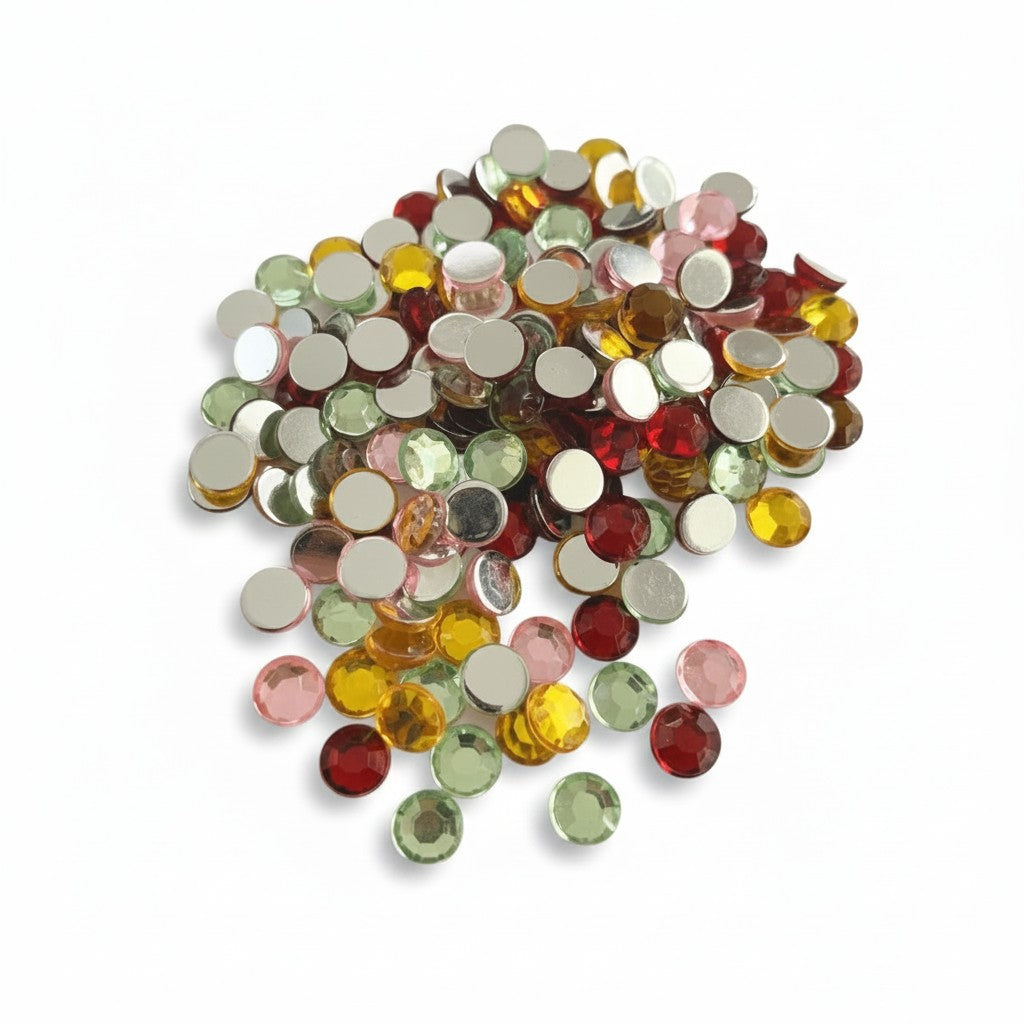 Mixed Coloured Acrylic Embellishments - 10grams