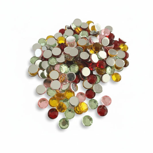Mixed Coloured Acrylic Embellishments - 10grams