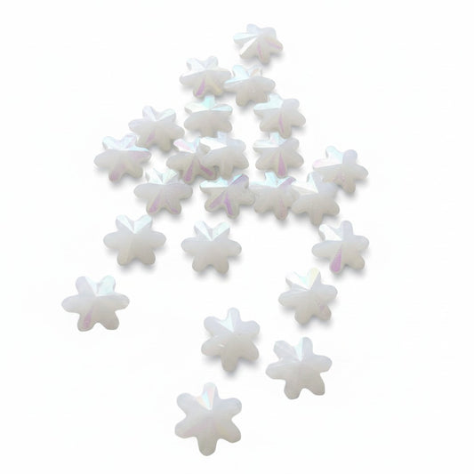 Flower White AB Embellishments - 20 Pack